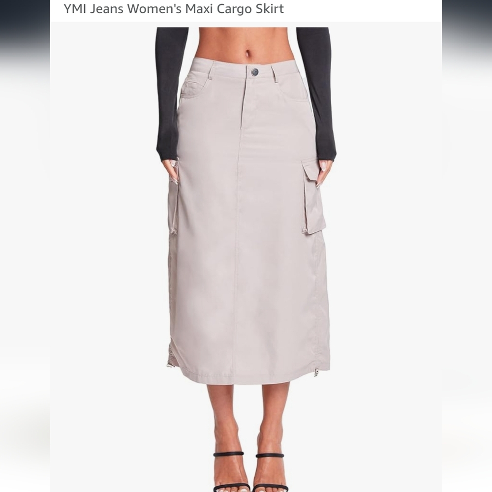 Womens Maxi Cargo Khaki Skirts